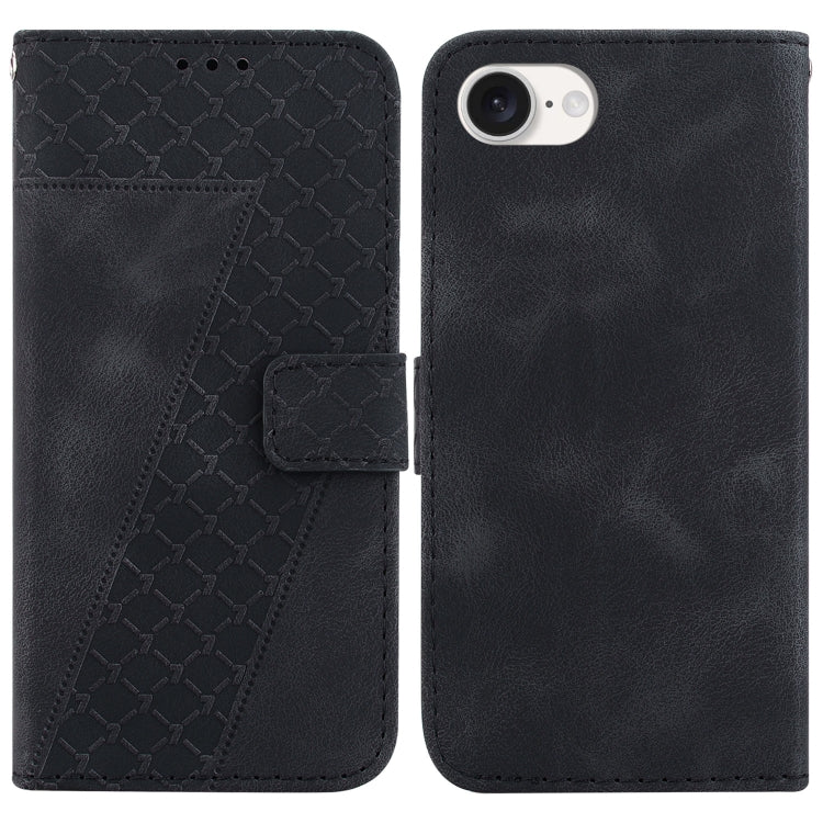 Seven-shaped Embossed Leather Phone Case, iPhone 16e, For iPhone 16 Pro Max, For iPhone 16 Pro, For iPhone 16 Plus