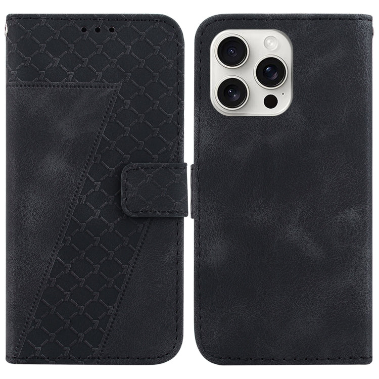 Seven-shaped Embossed Leather Phone Case, iPhone 16e, For iPhone 16 Pro Max, For iPhone 16 Pro, For iPhone 16 Plus