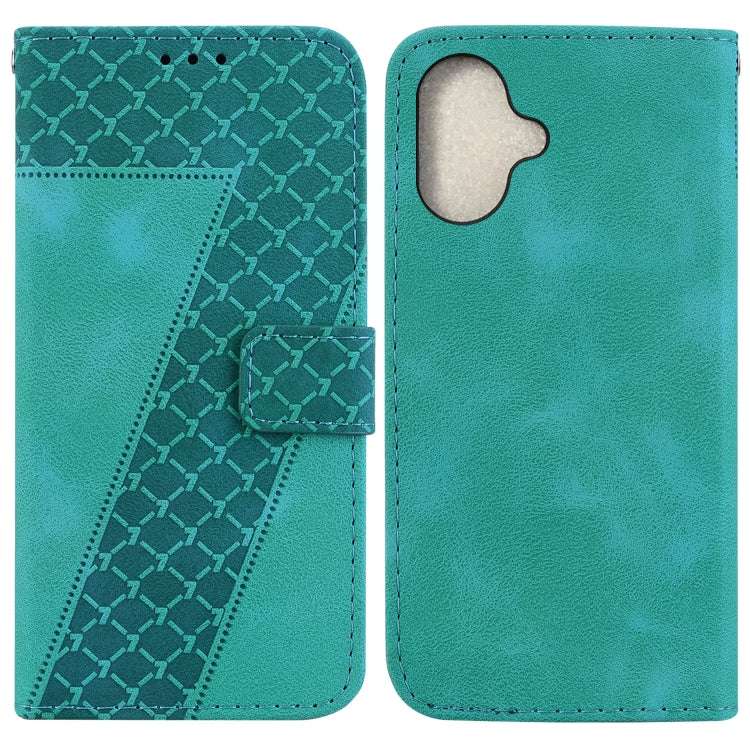 Seven-shaped Embossed Leather Phone Case, For iPhone 16, For iPhone 15 Pro Max, For iPhone 15 Pro, For iPhone 15 Plus