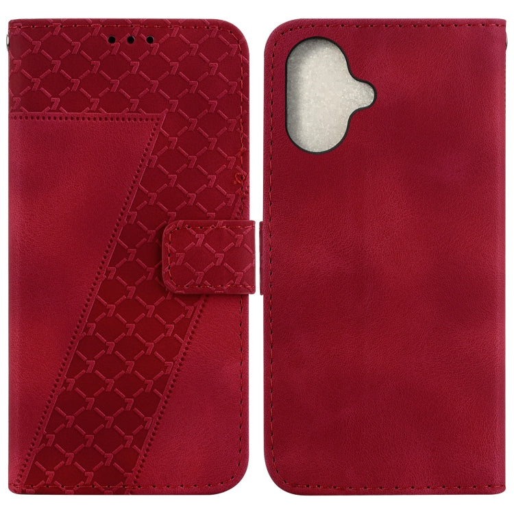 Seven-shaped Embossed Leather Phone Case, For iPhone 16, For iPhone 15 Pro Max, For iPhone 15 Pro, For iPhone 15 Plus