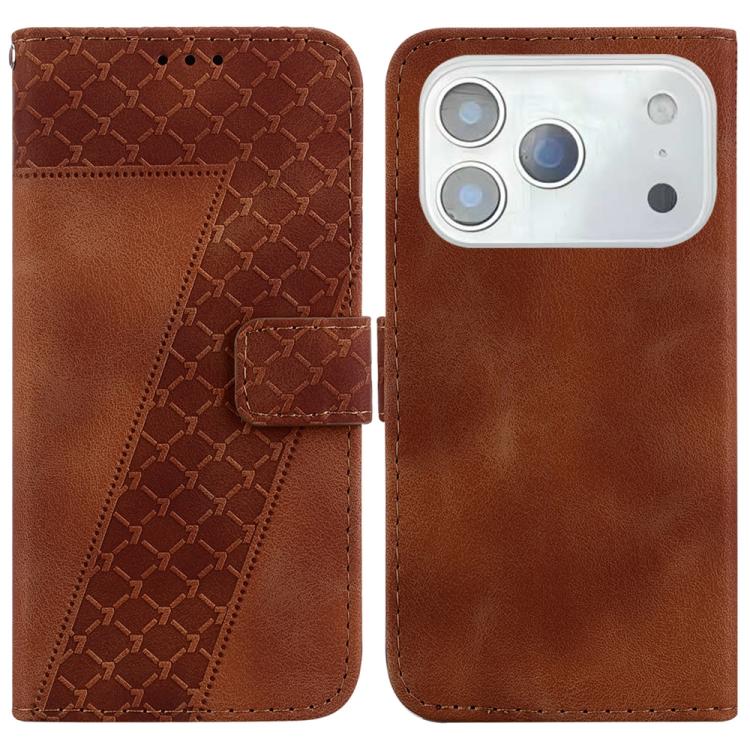 Seven-shaped Embossed Leather Phone Case, For iPhone 17 Pro Max, For iPhone 17 Pro, For iPhone 17, For iPhone 17 Air