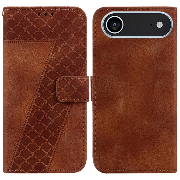 Seven-shaped Embossed Leather Phone Case, For iPhone 17 Pro Max, For iPhone 17 Pro, For iPhone 17, For iPhone 17 Air