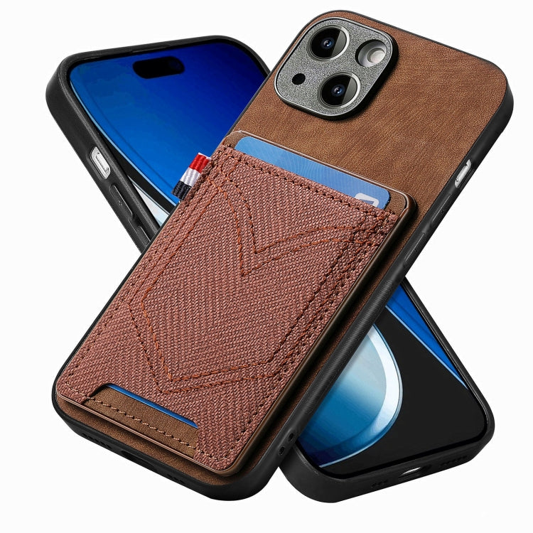 Denim Texture Leather Skin Phone Case with Card Slot, For iPhone 15 Pro Max, For iPhone 15 Pro, For iPhone 15 Plus, For iPhone 15