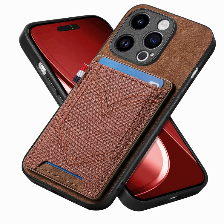 Denim Texture Leather Skin Phone Case with Card Slot, For iPhone 15 Pro Max, For iPhone 15 Pro, For iPhone 15 Plus, For iPhone 15