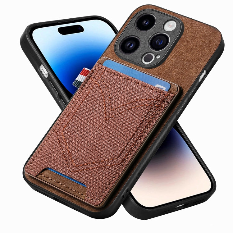 Denim Texture Leather Skin Phone Case with Card Slot, For iPhone 14 Pro, For iPhone 14 Pro Max