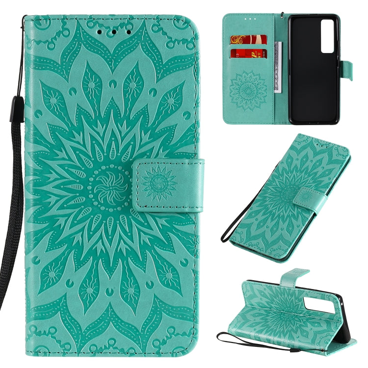 Embossed Sunflower Pattern Horizontal Flip PU Leather Case with Holder & Card Slots & Wallet & Lanyard, For Huawei Nova 7 Pro 5G, For Huawei Nova 7 SE/P40 Lite 5G, For Huawei Nova 7 5G