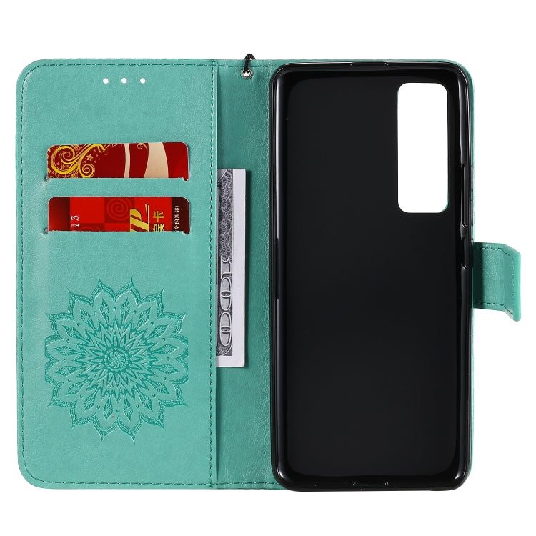 Embossed Sunflower Pattern Horizontal Flip PU Leather Case with Holder & Card Slots & Wallet & Lanyard, For Huawei Nova 7 Pro 5G, For Huawei Nova 7 SE/P40 Lite 5G, For Huawei Nova 7 5G