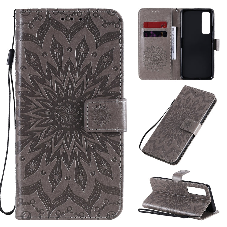 Embossed Sunflower Pattern Horizontal Flip PU Leather Case with Holder & Card Slots & Wallet & Lanyard, For Huawei Nova 7 Pro 5G, For Huawei Nova 7 SE/P40 Lite 5G, For Huawei Nova 7 5G