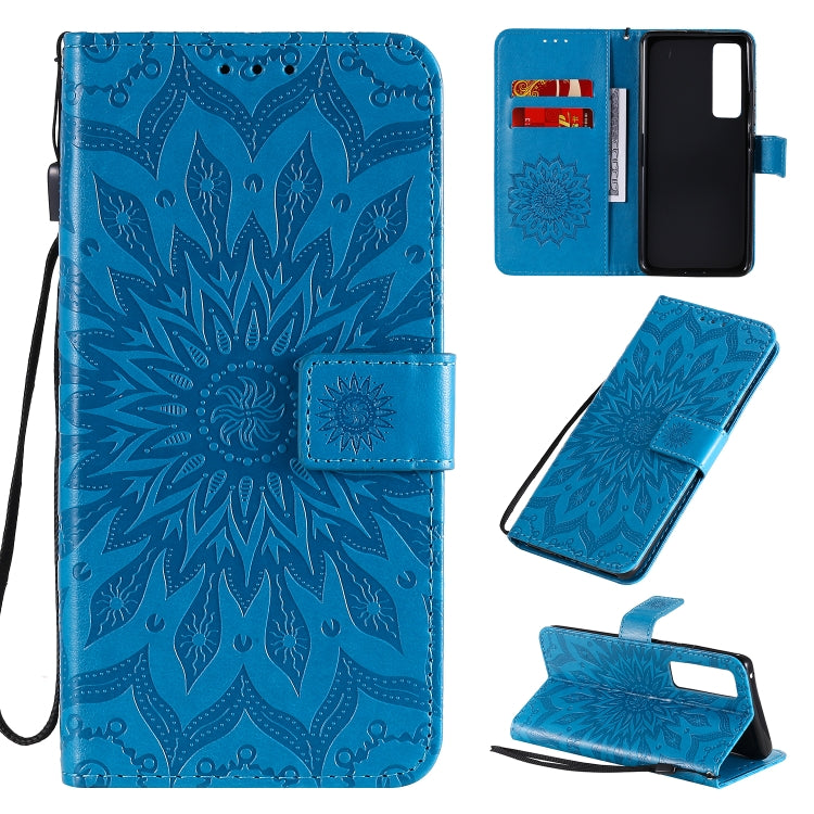 Embossed Sunflower Pattern Horizontal Flip PU Leather Case with Holder & Card Slots & Wallet & Lanyard, For Huawei Nova 7 Pro 5G, For Huawei Nova 7 SE/P40 Lite 5G, For Huawei Nova 7 5G