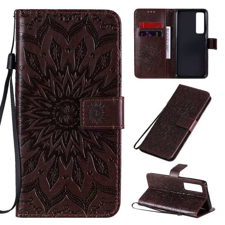 Embossed Sunflower Pattern Horizontal Flip PU Leather Case with Holder & Card Slots & Wallet & Lanyard, For Huawei Nova 7 Pro 5G, For Huawei Nova 7 SE/P40 Lite 5G, For Huawei Nova 7 5G