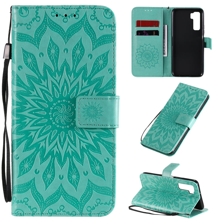 Embossed Sunflower Pattern Horizontal Flip PU Leather Case with Holder & Card Slots & Wallet & Lanyard, For Huawei Nova 7 Pro 5G, For Huawei Nova 7 SE/P40 Lite 5G, For Huawei Nova 7 5G