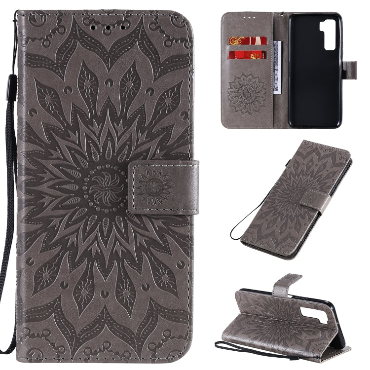 Embossed Sunflower Pattern Horizontal Flip PU Leather Case with Holder & Card Slots & Wallet & Lanyard, For Huawei Nova 7 Pro 5G, For Huawei Nova 7 SE/P40 Lite 5G, For Huawei Nova 7 5G