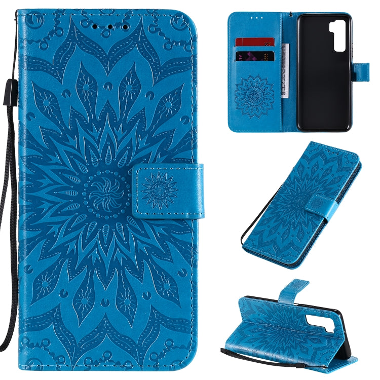 Embossed Sunflower Pattern Horizontal Flip PU Leather Case with Holder & Card Slots & Wallet & Lanyard, For Huawei Nova 7 Pro 5G, For Huawei Nova 7 SE/P40 Lite 5G, For Huawei Nova 7 5G