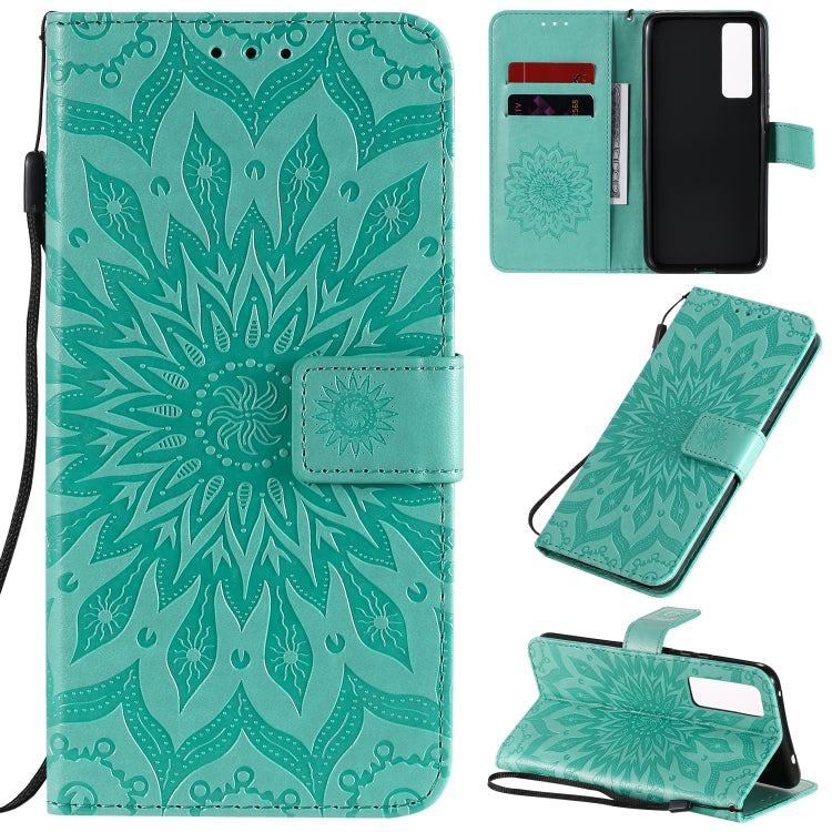 Embossed Sunflower Pattern Horizontal Flip PU Leather Case with Holder & Card Slots & Wallet & Lanyard, For Huawei Nova 7 Pro 5G, For Huawei Nova 7 SE/P40 Lite 5G, For Huawei Nova 7 5G