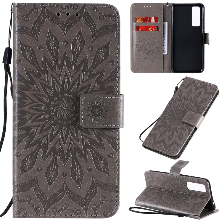 Embossed Sunflower Pattern Horizontal Flip PU Leather Case with Holder & Card Slots & Wallet & Lanyard, For Huawei Nova 7 Pro 5G, For Huawei Nova 7 SE/P40 Lite 5G, For Huawei Nova 7 5G