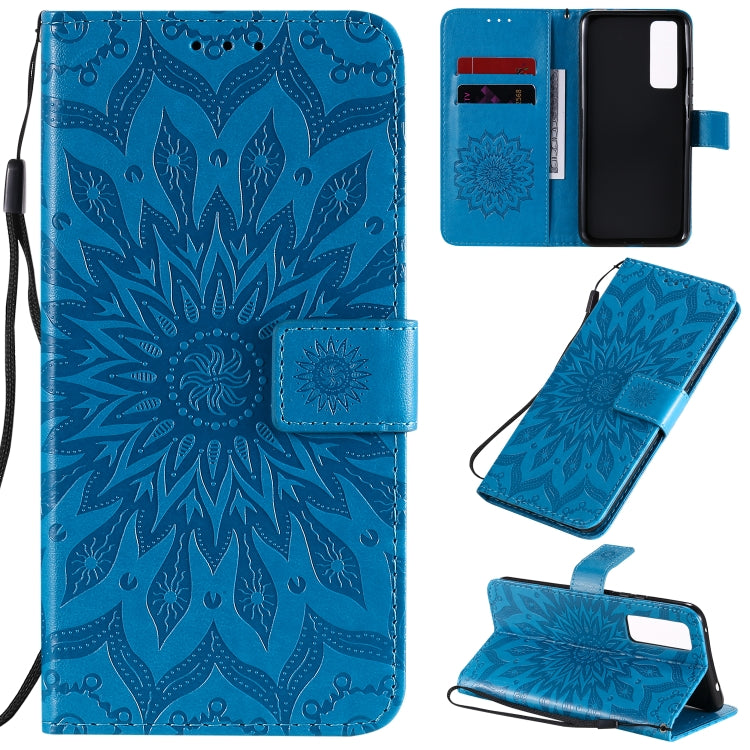 Embossed Sunflower Pattern Horizontal Flip PU Leather Case with Holder & Card Slots & Wallet & Lanyard, For Huawei Nova 7 Pro 5G, For Huawei Nova 7 SE/P40 Lite 5G, For Huawei Nova 7 5G