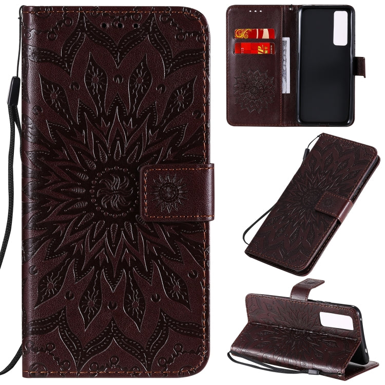 Embossed Sunflower Pattern Horizontal Flip PU Leather Case with Holder & Card Slots & Wallet & Lanyard, For Huawei Nova 7 Pro 5G, For Huawei Nova 7 SE/P40 Lite 5G, For Huawei Nova 7 5G