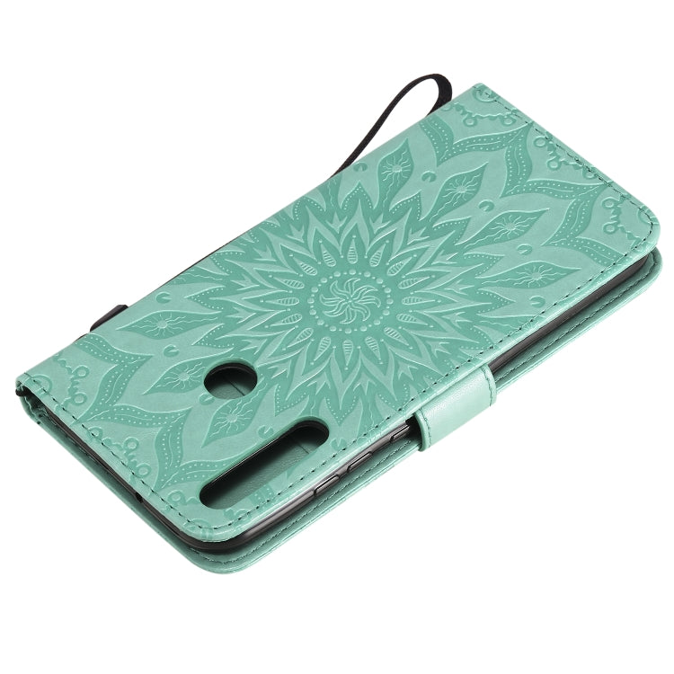 Embossed Sunflower Pattern Horizontal Flip PU Leather Case with Holder & Card Slots & Wallet & Lanyard, For Huawei P40 Lite E/Y7p/Honor 9C, For Huawei P smart 2020, For Huawei Y5p/Honor 9S