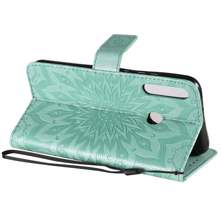 Embossed Sunflower Pattern Horizontal Flip PU Leather Case with Holder & Card Slots & Wallet & Lanyard, For Huawei P40 Lite E/Y7p/Honor 9C, For Huawei P smart 2020, For Huawei Y5p/Honor 9S