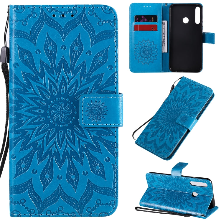 Embossed Sunflower Pattern Horizontal Flip PU Leather Case with Holder & Card Slots & Wallet & Lanyard, For Huawei P40 Lite E/Y7p/Honor 9C, For Huawei P smart 2020, For Huawei Y5p/Honor 9S