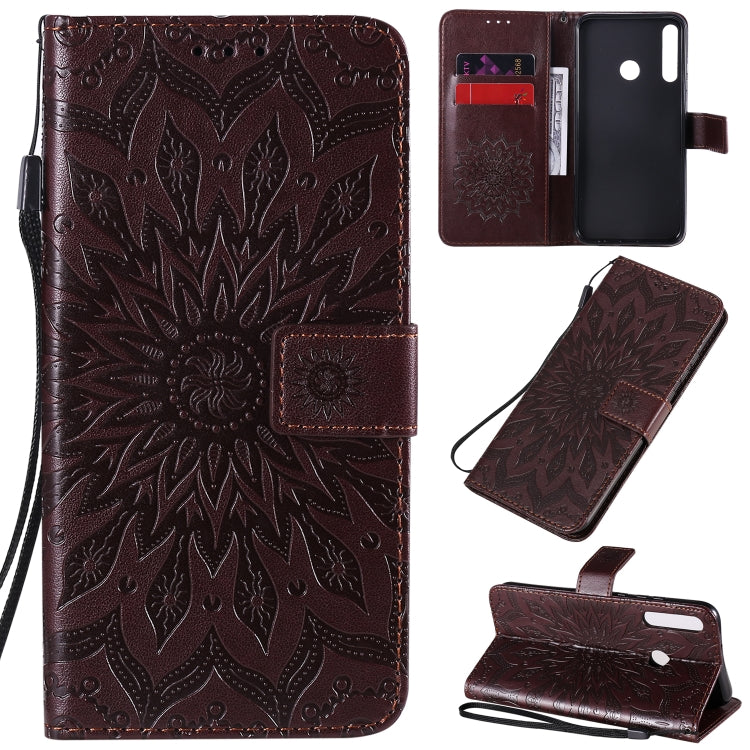 Embossed Sunflower Pattern Horizontal Flip PU Leather Case with Holder & Card Slots & Wallet & Lanyard, For Huawei P40 Lite E/Y7p/Honor 9C, For Huawei P smart 2020, For Huawei Y5p/Honor 9S