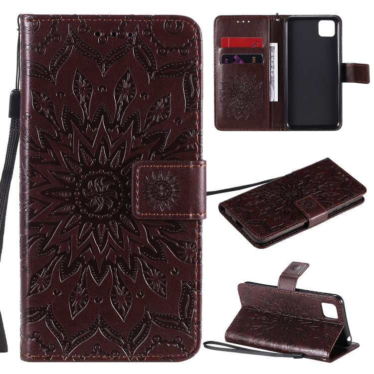 Embossed Sunflower Pattern Horizontal Flip PU Leather Case with Holder & Card Slots & Wallet & Lanyard, For Huawei P40 Lite E/Y7p/Honor 9C, For Huawei P smart 2020, For Huawei Y5p/Honor 9S