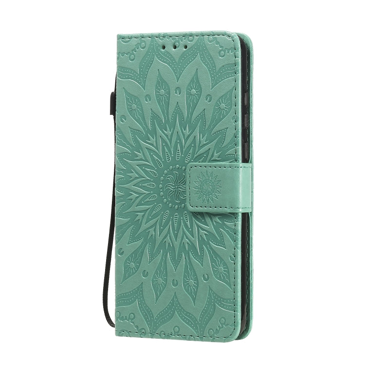 Embossed Sunflower Pattern Horizontal Flip PU Leather Case with Holder & Card Slots & Wallet & Lanyard, For Huawei Y6p, For Huawei Honor 9A, For Huawei Honor 30 Pro