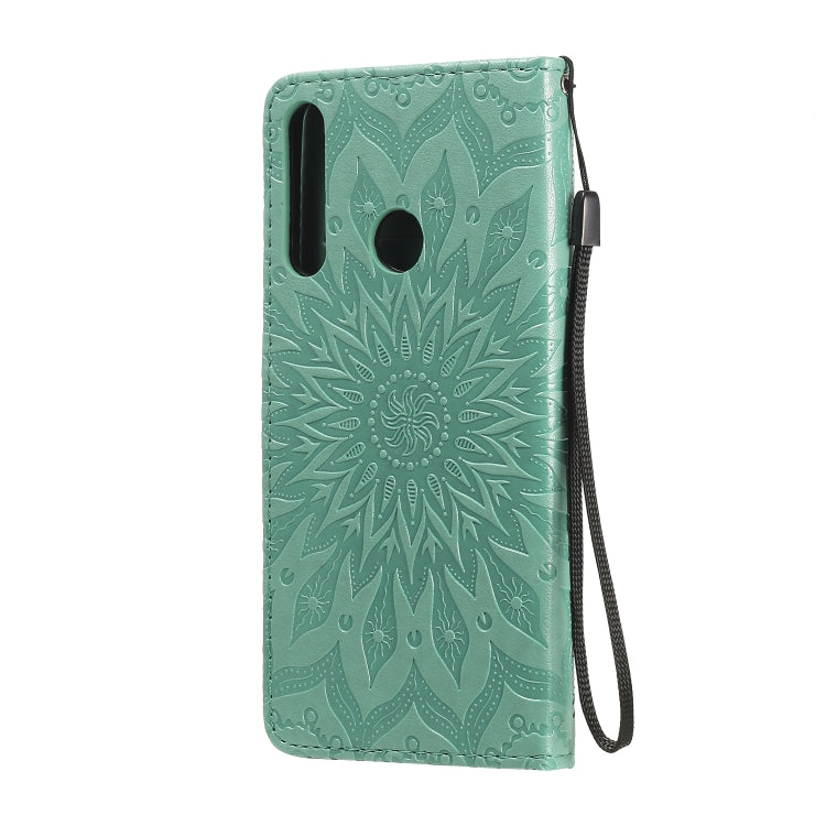 Embossed Sunflower Pattern Horizontal Flip PU Leather Case with Holder & Card Slots & Wallet & Lanyard, For Huawei Y6p, For Huawei Honor 9A, For Huawei Honor 30 Pro