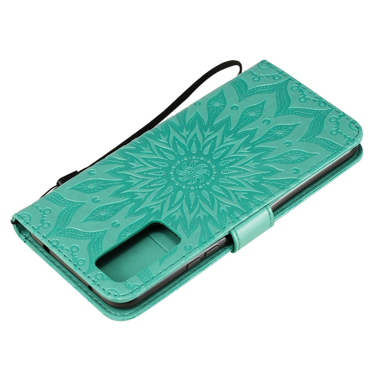 Embossed Sunflower Pattern Horizontal Flip PU Leather Case with Holder & Card Slots & Wallet & Lanyard, For Huawei Honor 30, For Huawei Honor Play 4T Pro, For Galaxy A21s