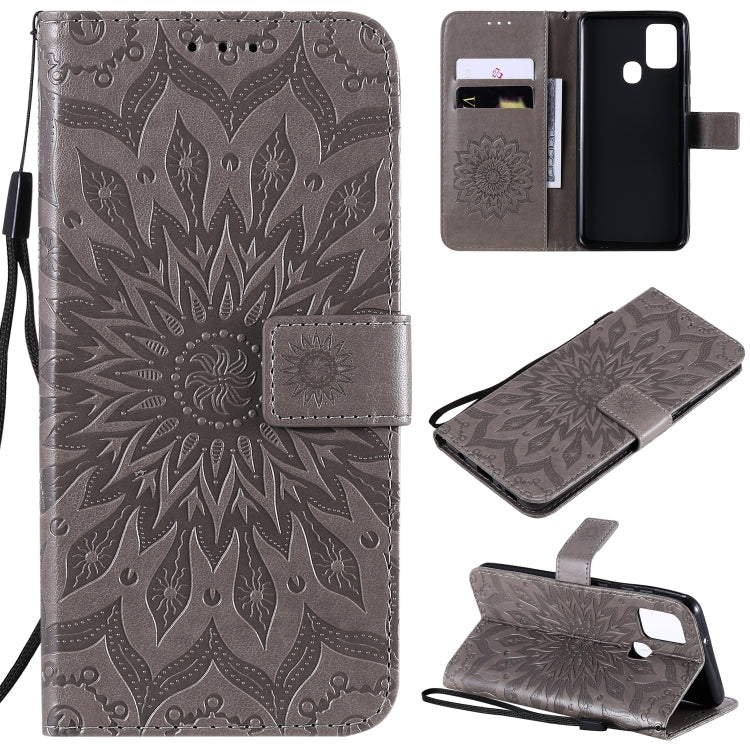 Embossed Sunflower Pattern Horizontal Flip PU Leather Case with Holder & Card Slots & Wallet & Lanyard, For Huawei Honor 30, For Huawei Honor Play 4T Pro, For Galaxy A21s