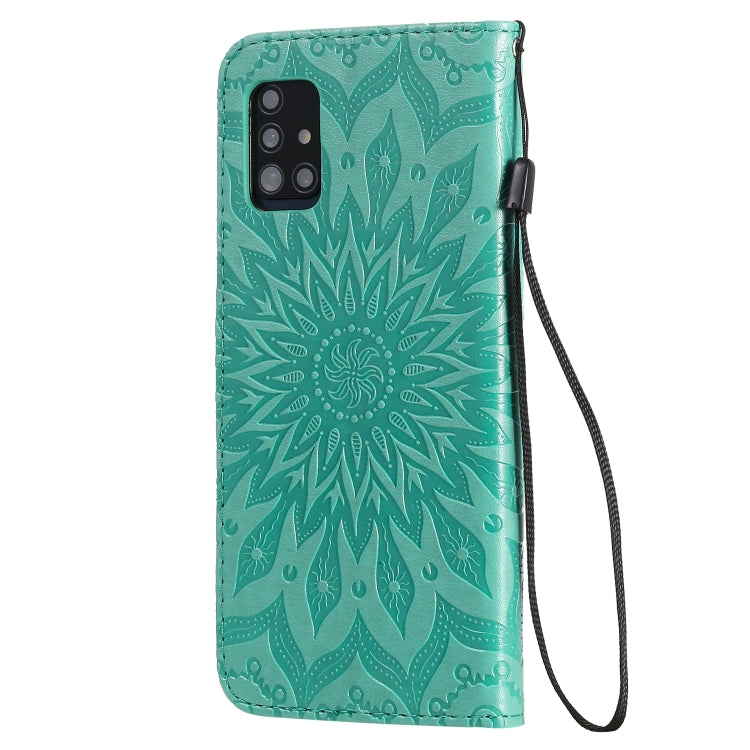 Embossed Sunflower Pattern Horizontal Flip PU Leather Case with Holder & Card Slots & Wallet & Lanyard, For Galaxy A51 5G, For Galaxy A71 5G, For Galaxy A11