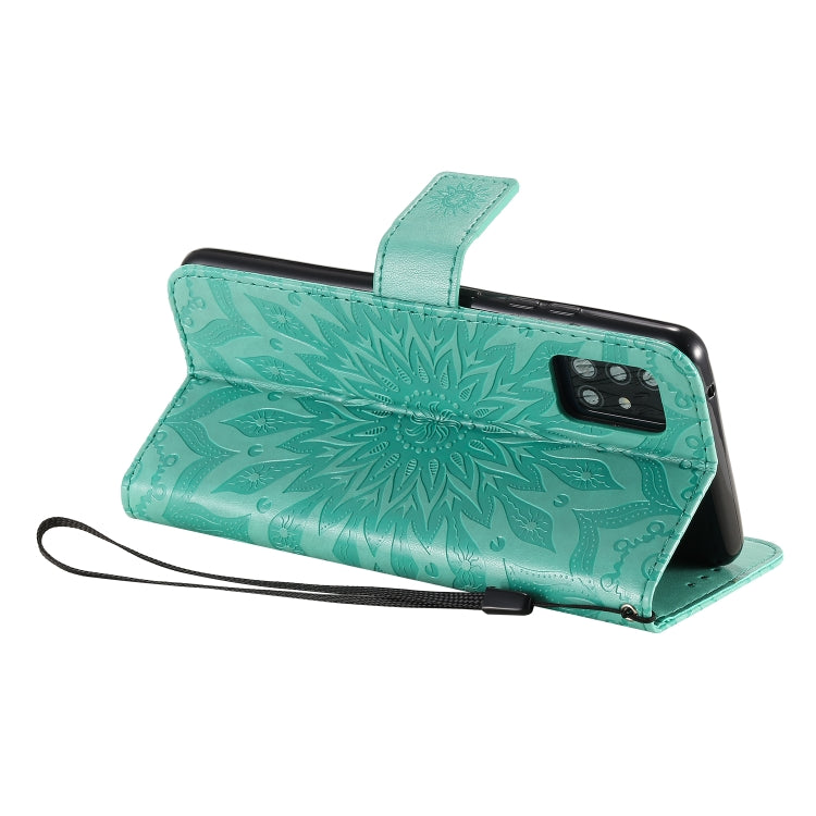 Embossed Sunflower Pattern Horizontal Flip PU Leather Case with Holder & Card Slots & Wallet & Lanyard, For Galaxy A51 5G, For Galaxy A71 5G, For Galaxy A11