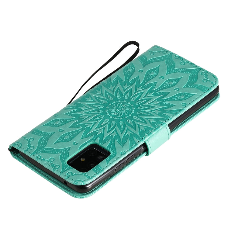 Embossed Sunflower Pattern Horizontal Flip PU Leather Case with Holder & Card Slots & Wallet & Lanyard, For Galaxy A51 5G, For Galaxy A71 5G, For Galaxy A11