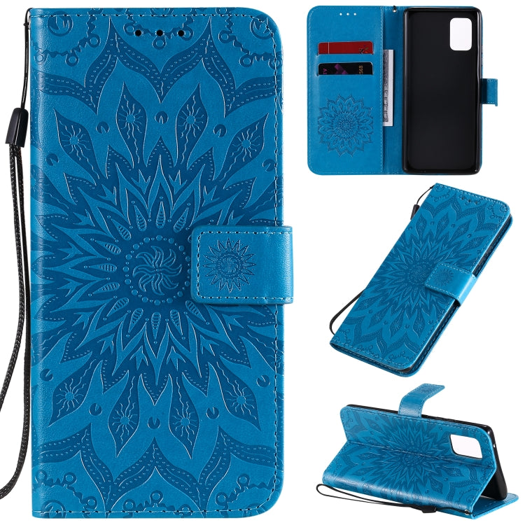 Embossed Sunflower Pattern Horizontal Flip PU Leather Case with Holder & Card Slots & Wallet & Lanyard, For Galaxy A51 5G, For Galaxy A71 5G, For Galaxy A11