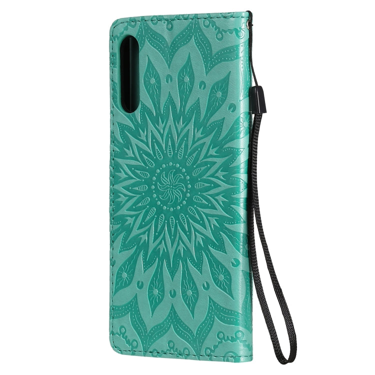 Embossed Sunflower Pattern Horizontal Flip PU Leather Case with Holder & Card Slots & Wallet & Lanyard, For Sony Xperia L4, For Sony Xperia 10 II