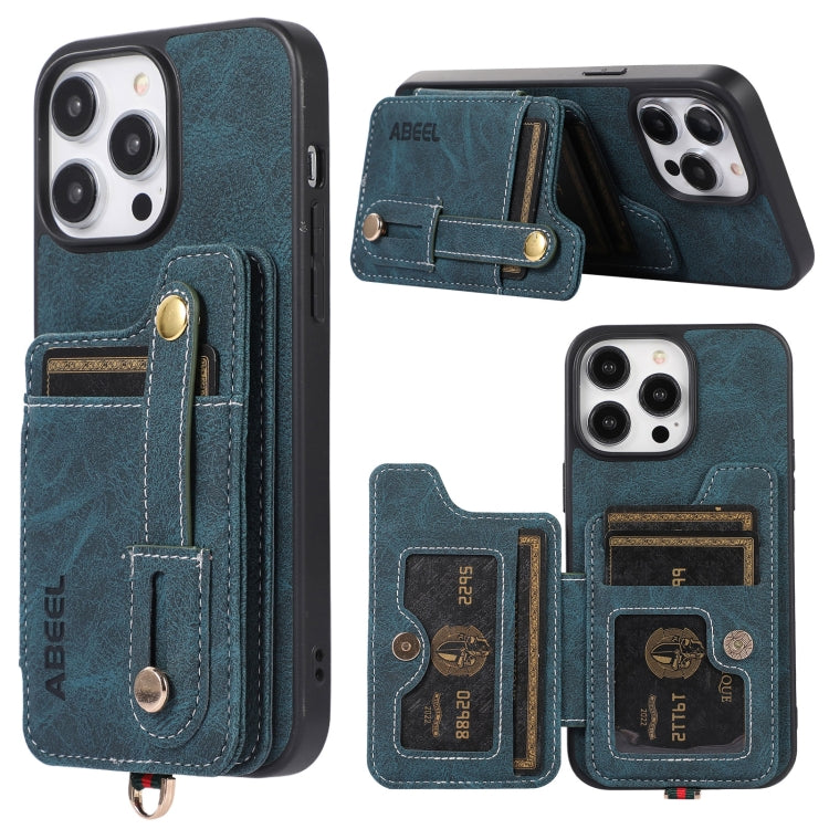 ABEEL Litchi Texture Card Bag PU Phone Case, For iPhone 15 Pro Max, For iPhone 15 Pro, For iPhone 15 Plus, For iPhone 15, For iPhone 14 Plus, For iPhone 14