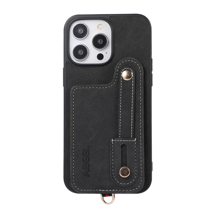 ABEEL Litchi Texture Card Bag PU Phone Case, For iPhone 15 Pro Max, For iPhone 15 Pro, For iPhone 15 Plus, For iPhone 15, For iPhone 14 Plus, For iPhone 14