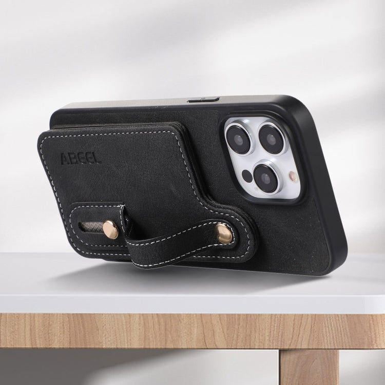 ABEEL Litchi Texture Card Bag PU Phone Case, For iPhone 15 Pro Max, For iPhone 15 Pro, For iPhone 15 Plus, For iPhone 15, For iPhone 14 Plus, For iPhone 14