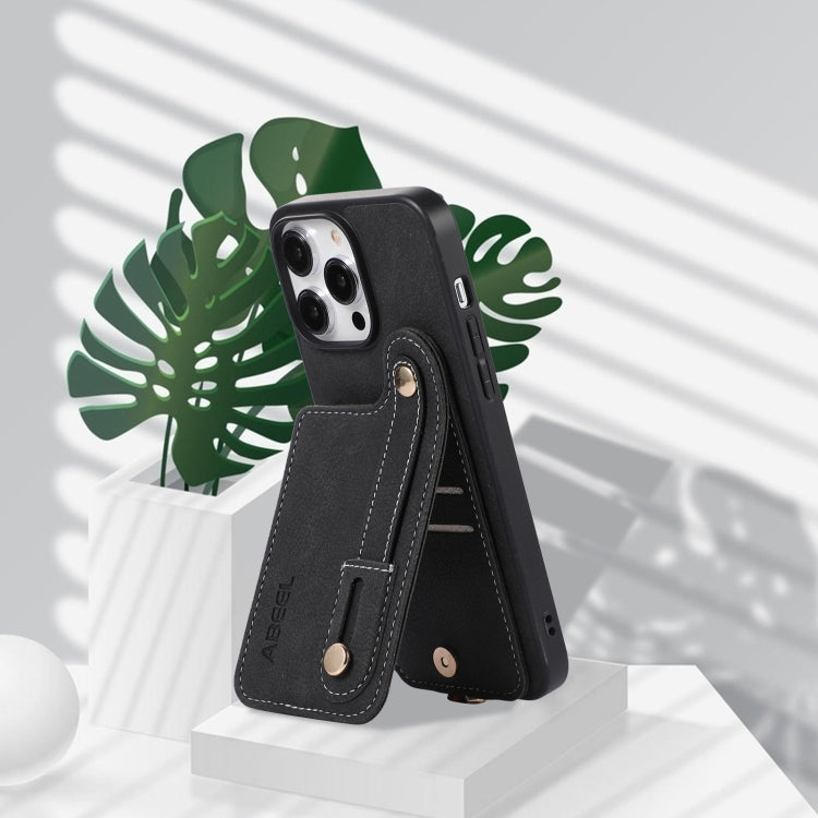 ABEEL Litchi Texture Card Bag PU Phone Case, For iPhone 15 Pro Max, For iPhone 15 Pro, For iPhone 15 Plus, For iPhone 15, For iPhone 14 Plus, For iPhone 14