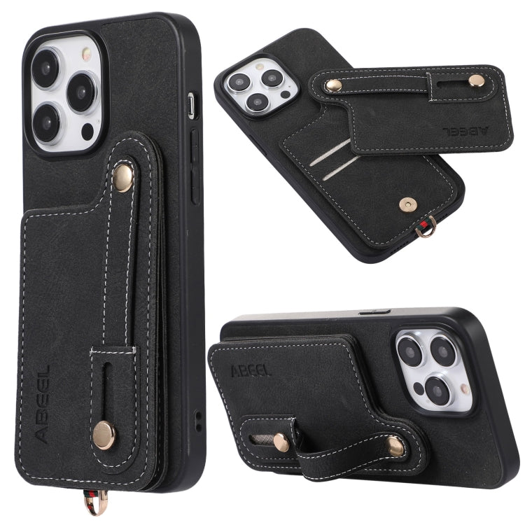 ABEEL Litchi Texture Card Bag PU Phone Case, For iPhone 15 Pro Max, For iPhone 15 Pro, For iPhone 15 Plus, For iPhone 15, For iPhone 14 Plus, For iPhone 14