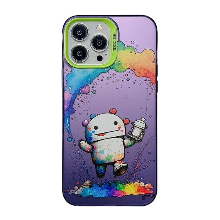 Cute Animal Pattern Series PC + TPU Phone Case, For iPhone 14, For iPhone 15 Pro Max
