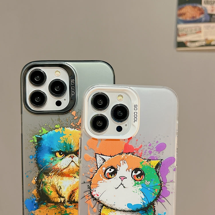 Cute Animal Pattern Series PC + TPU Phone Case, For iPhone 15 Pro, For iPhone 14 Pro
