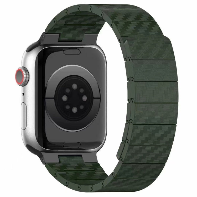 Carbon Fiber Magnetic Loop Watch Band, For Apple Watch Series 10 46mm, For Apple Watch Series 10 42mm, For Apple Watch SE 2023 44mm, For Apple Watch SE 2023 40mm, For Apple Watch Ultra 2 49mm, For Apple Watch Series 9 45mm, For Apple Watch Series 9 41m...