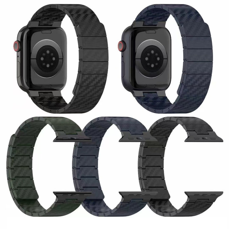 Carbon Fiber Magnetic Loop Watch Band, For Apple Watch Series 10 46mm, For Apple Watch Series 10 42mm, For Apple Watch SE 2023 44mm, For Apple Watch SE 2023 40mm, For Apple Watch Ultra 2 49mm, For Apple Watch Series 9 45mm, For Apple Watch Series 9 41m...