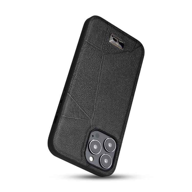 Fierre Shann Leather Texture Phone Back Cover Case, For iPhone 15 Pro Max, For iPhone 15 Pro, For iPhone 15 Plus, For iPhone 15
