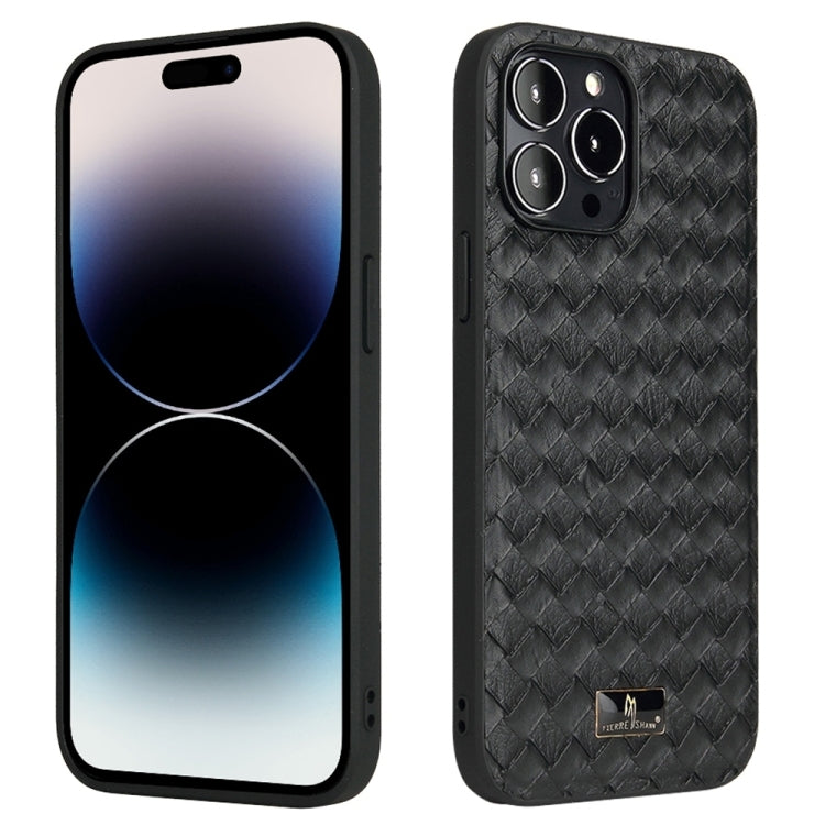 Fierre Shann Leather Texture Phone Back Cover Case, For iPhone 15 Pro Max, For iPhone 15 Pro, For iPhone 15 Plus, For iPhone 15