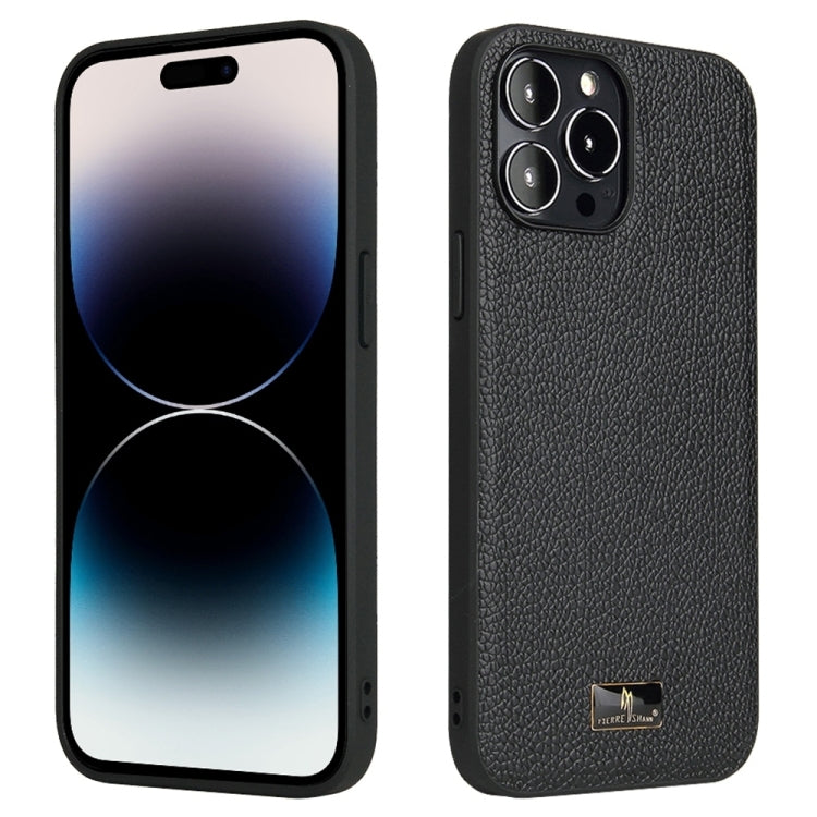 Fierre Shann Leather Texture Phone Back Cover Case, For iPhone 15 Pro Max, For iPhone 15 Pro, For iPhone 15 Plus, For iPhone 15