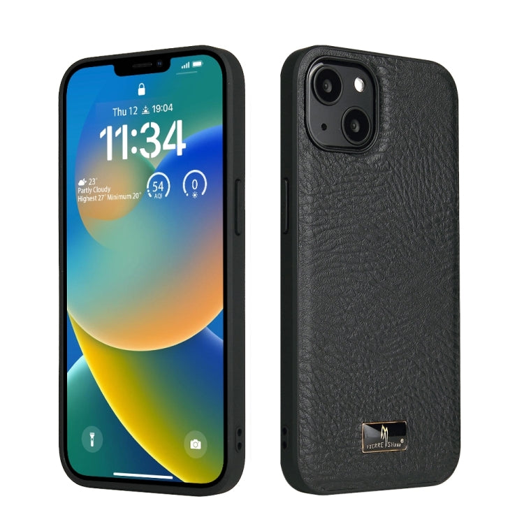 Fierre Shann Leather Texture Phone Back Cover Case, For iPhone 15 Pro Max, For iPhone 15 Pro, For iPhone 15 Plus, For iPhone 15