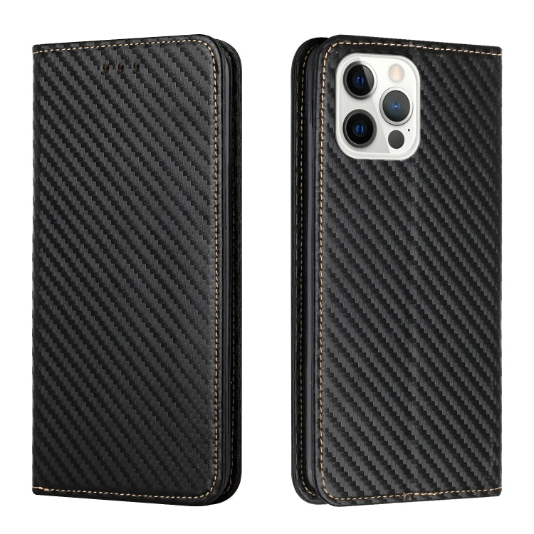Carbon Fiber Texture Flip Holder Leather Phone Case