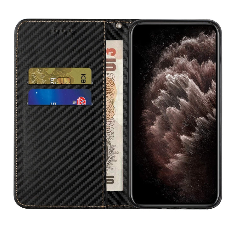 Carbon Fiber Texture Flip Holder Leather Phone Case
